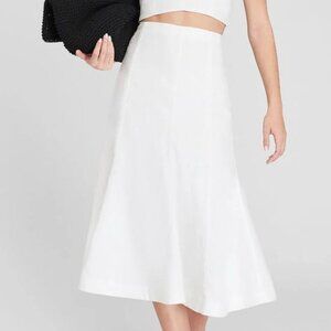 Club Monaco White linen midi skirt